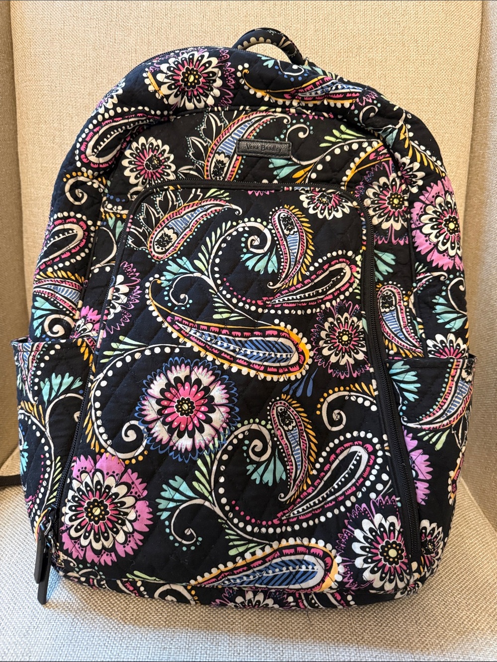 Vera Bradley Black Floral Paisley Backpack